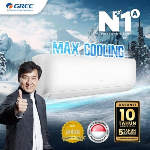 GREE AC DELUXE STANDARD N1A Series - 1,5PK - GWC-12N1A - KOMPRESSOR BLACK DIAMOND FIN - PUTIH - Image 3