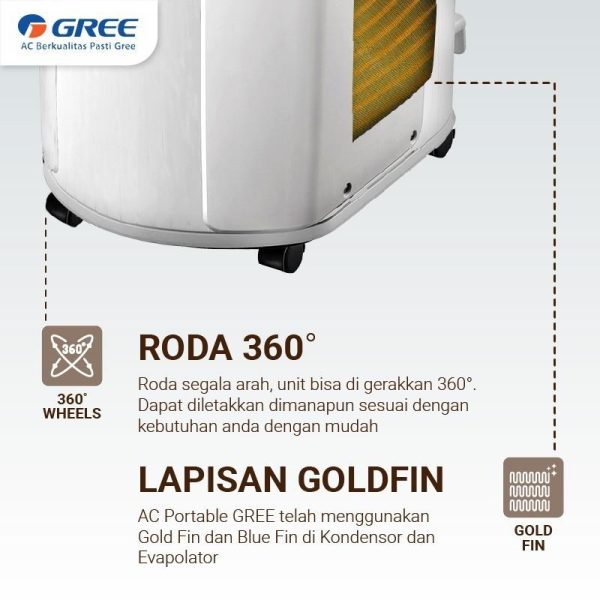GREE AC Portable GPC-12P1 / GPC12P1 (1.5 PK) with Air Purifier system - Image 3